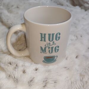 White Ceramic Coffee Tea Mug 12oz "Hug In A Mug”.